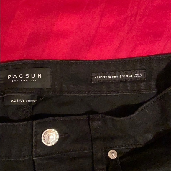 Black Pacsun Stacked Skinny Jeans 32x32 - Picture 3 of 3